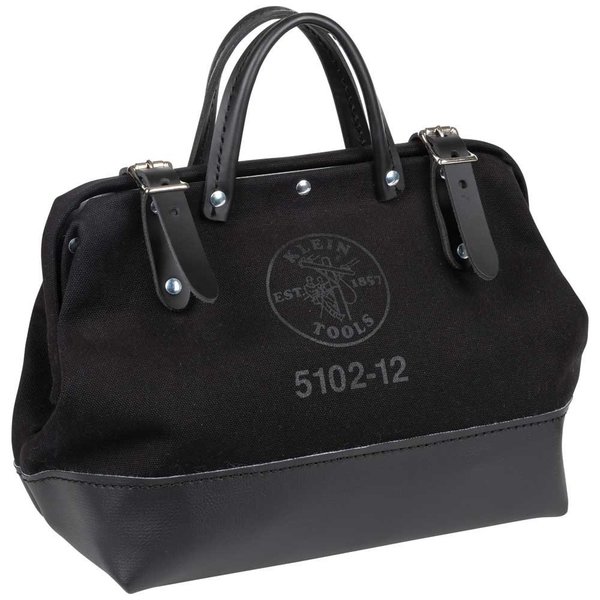 Klein Tools Tool Bag, Black, No. 8 Black Canvas 510212BLK